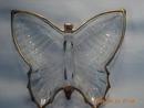 Pink Depression Butterfly Party Dish with Gold Trim