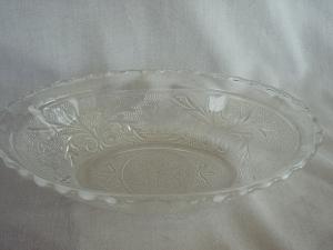 Sandwich Glass Oval Serving Bowl