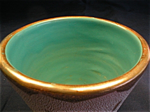Nice Turquoise and Gold Italian Flower Pot