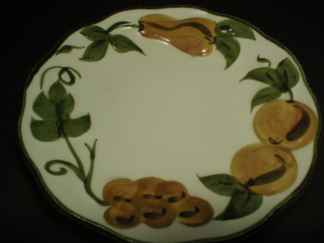 Stangl Hand Painted Sculptured Fruit Pattern Dessert Plate