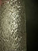 Imperial Glass Raised Rose on Fishnet Goofus Glass Vase
