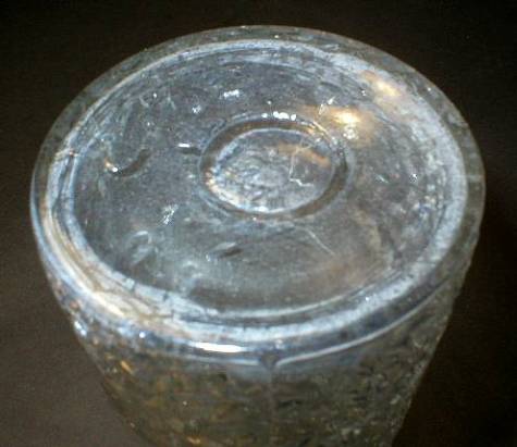 Imperial Glass Raised Rose on Fishnet Goofus Glass Vase