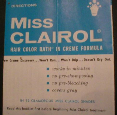 1956 Miss Clairol Hair Color Instructions