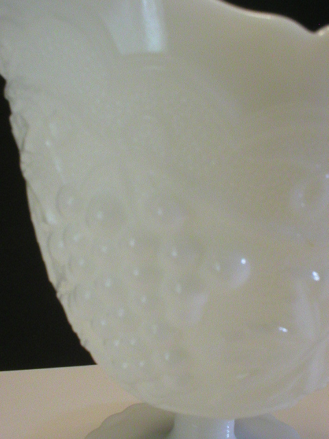 Imperial Milk Glass Grape Pattern Footed Creamer