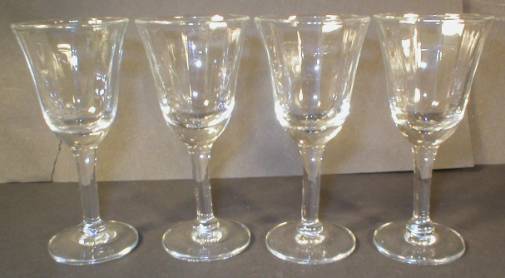 Set of Four Cambridge Line # 3060 Rib Optic Cordials