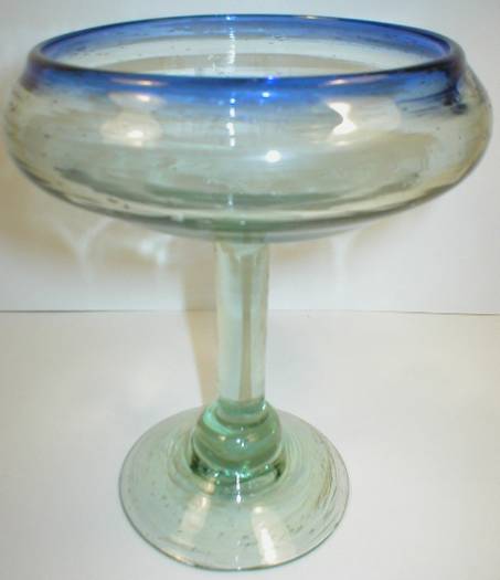 Hand Blown Seeded Glass Compote