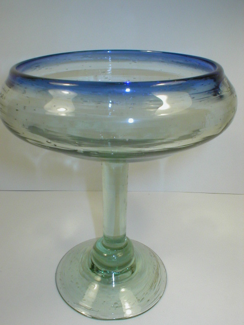 Hand Blown Seeded Glass Compote