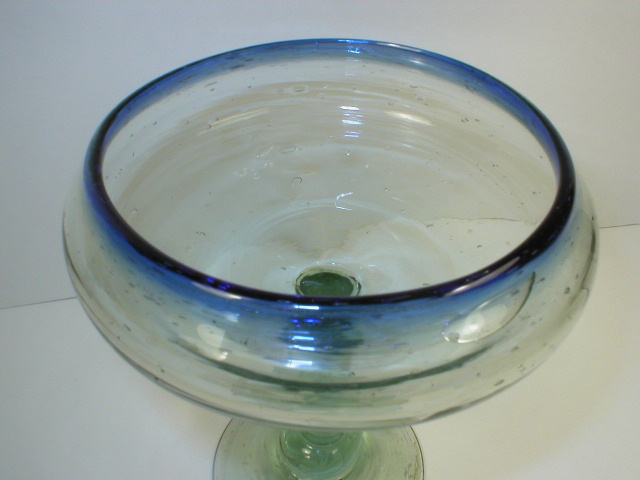 Hand Blown Seeded Glass Compote