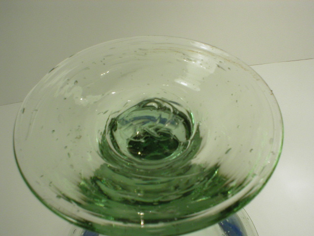 Hand Blown Seeded Glass Compote