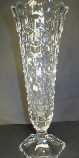 Fostoria American Pattern Flared Hexagonal Footed Bud Vase