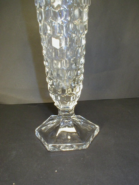 Fostoria American Pattern Flared Hexagonal Footed Bud Vase