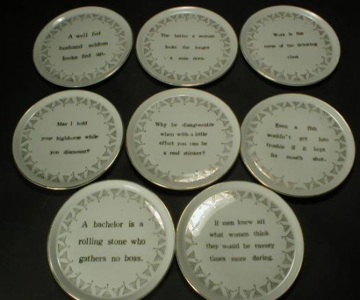 Very Cool Set of Eight Sayings Coasters