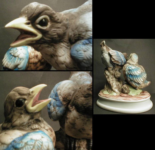 Hand Painted Lefton Blue Birds Figurine