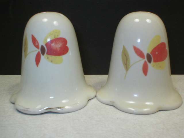 Hall China Jewel Tea Autumn Leaf Salt and Pepper Shakers