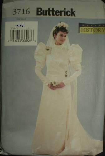 Historical Wedding Dress Pattern - Butterick 3716