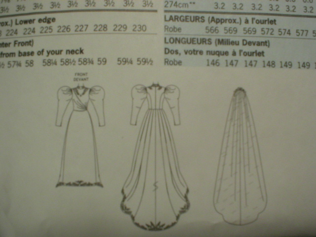 Historical Wedding Dress Pattern - Butterick 3716