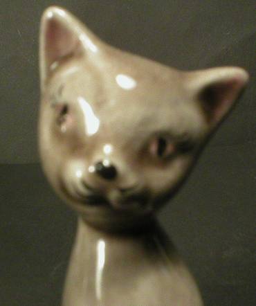 Adorable Pair of Gray Cat Miniature Figurines
