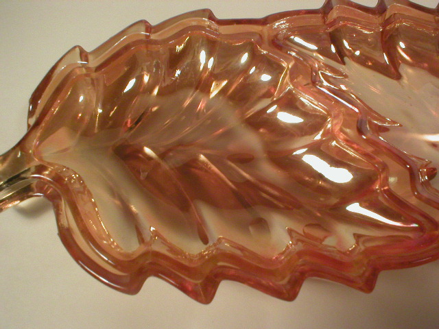Three Piece Marigold Iridescent Leaf Relish Set