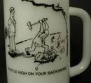 Cute Milk Glass Golfer Beer Mug