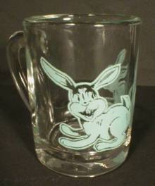 Adorable Blue Bunny Glass Child's Cup
