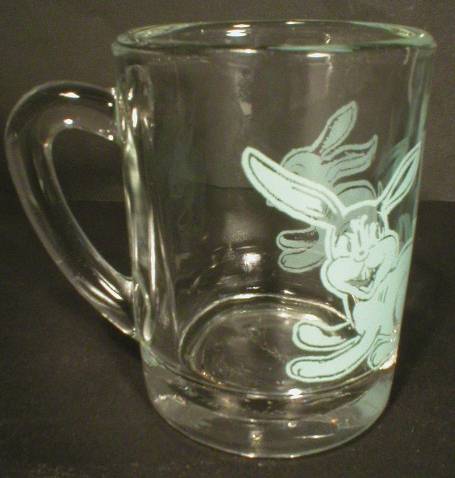 Adorable Blue Bunny Glass Child's Cup