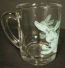 Adorable Blue Bunny Glass Child's Cup