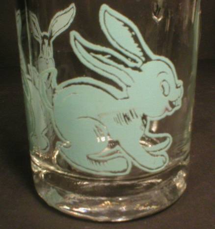 Adorable Blue Bunny Glass Child's Cup