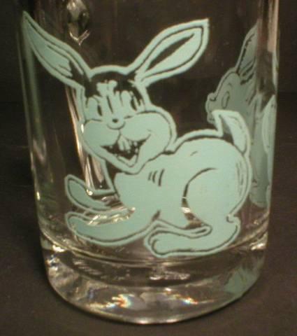 Adorable Blue Bunny Glass Child's Cup
