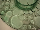Pretty Blue Indiana Glass Fruit Pattern Chip & Dip