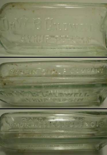 Very Light Blue Dr. W. B. Caldwell's Syrup Pepsin Bottle