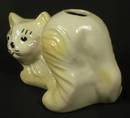 Hull Pottery Yellow and White Cat Figural Toothbrush Holder