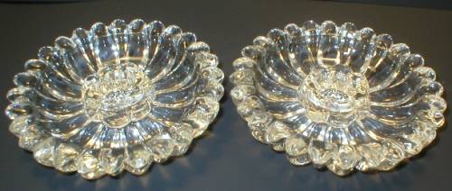 Hazel Atlas Glass Glass Daisy No. 487 Candle Holder Pair
