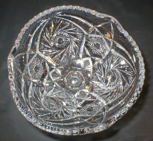US Glass Whirling Star Footed Jelly Compote