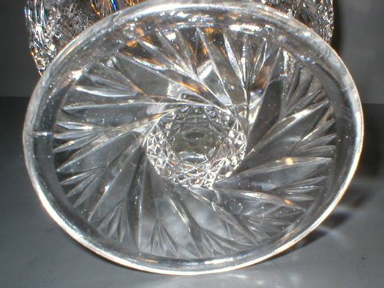US Glass Whirling Star Footed Jelly Compote