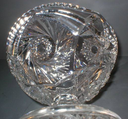 US Glass Whirling Star Footed Jelly Compote