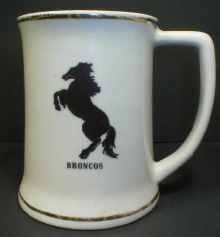 Nice Vintage Broncos Silhouette Tankard Mug