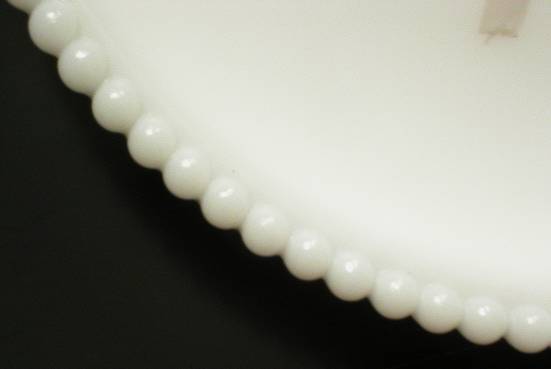 Pretty Westmoreland Milk Glass Beaded Plate - Pear