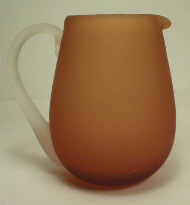 Blown Glass Frosted Amber Cream Pitcher