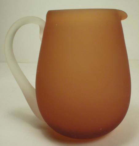 Blown Glass Frosted Amber Cream Pitcher