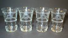 Set of Four Pretty Cut Glass Cordial Shot Glasses