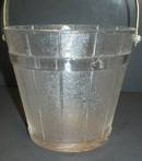 Cute Pressed Glass Wooden Design Ice Bucket