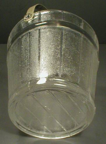 Cute Pressed Glass Wooden Design Ice Bucket