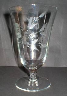 Pretty Rib Optic Cut Flowers Footed Ice Tea Glass