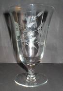 Pretty Rib Optic Cut Flowers Footed Ice Tea Glass