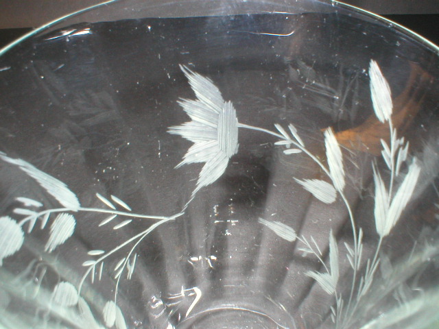 Pretty Rib Optic Cut Flowers Footed Ice Tea Glass