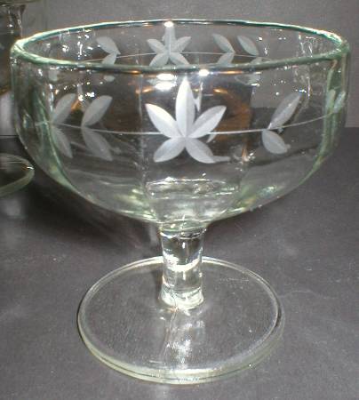 Duncan & Miller Rib Optic Cut Glass Stemmed Sherbert