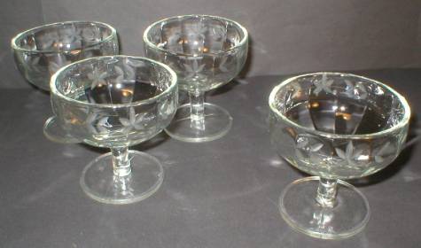 Duncan & Miller Rib Optic Cut Glass Stemmed Sherbert