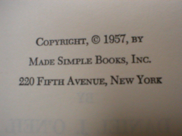 1957 Contract Bridge Made Simple by Daniel J. O'Neil