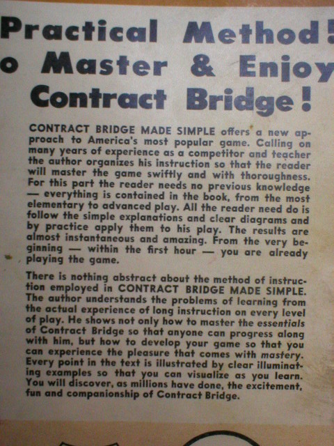 1957 Contract Bridge Made Simple by Daniel J. O'Neil