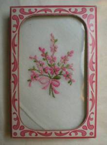 Sweet Vintage Embroidered Posies Handkerchief in Original Box